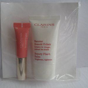 2pc Clarins Gloss & Glow Instant Light Nature Perfector & Beauty Flash Balm NEW